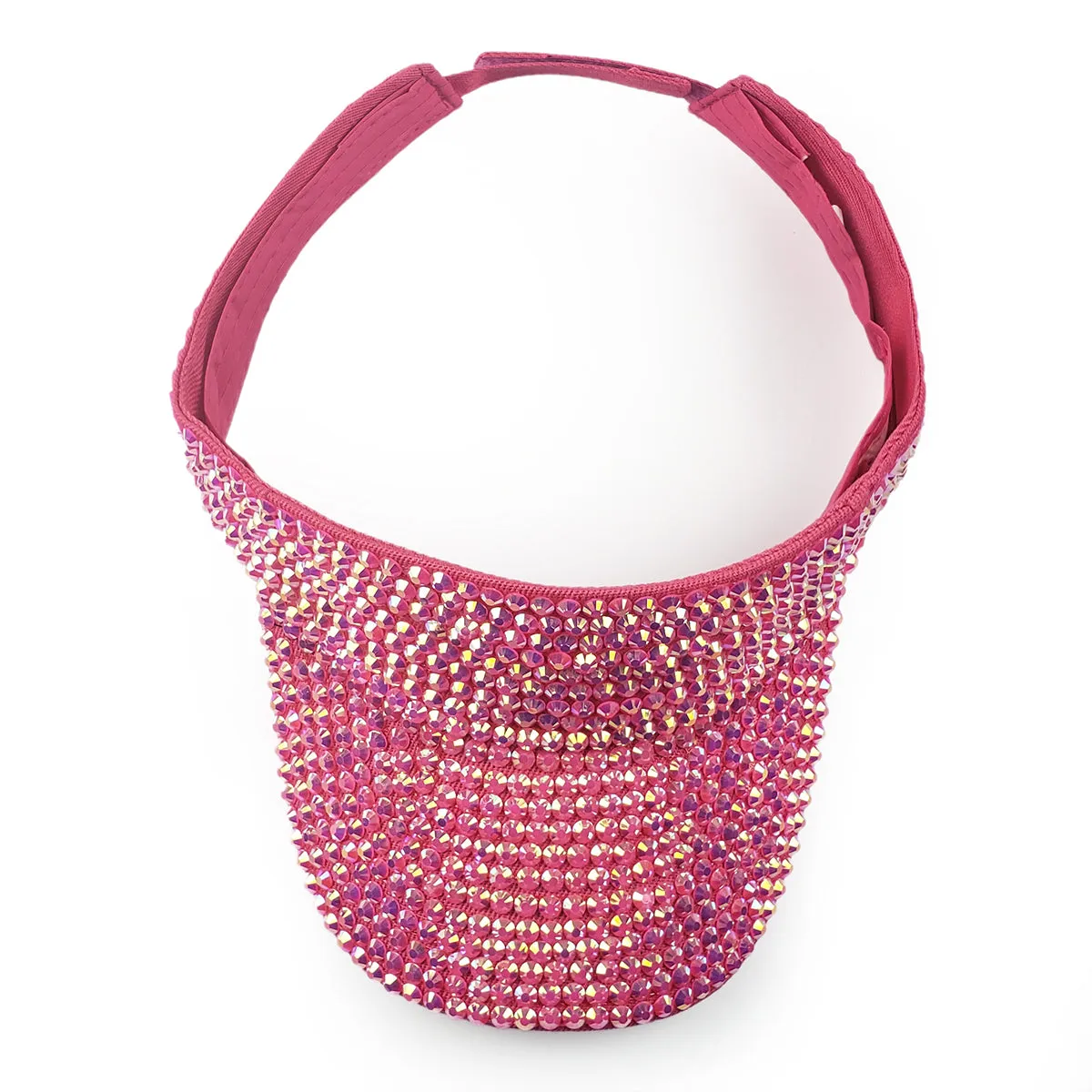 Victoria Visor in Bright Pink with AB Crystals