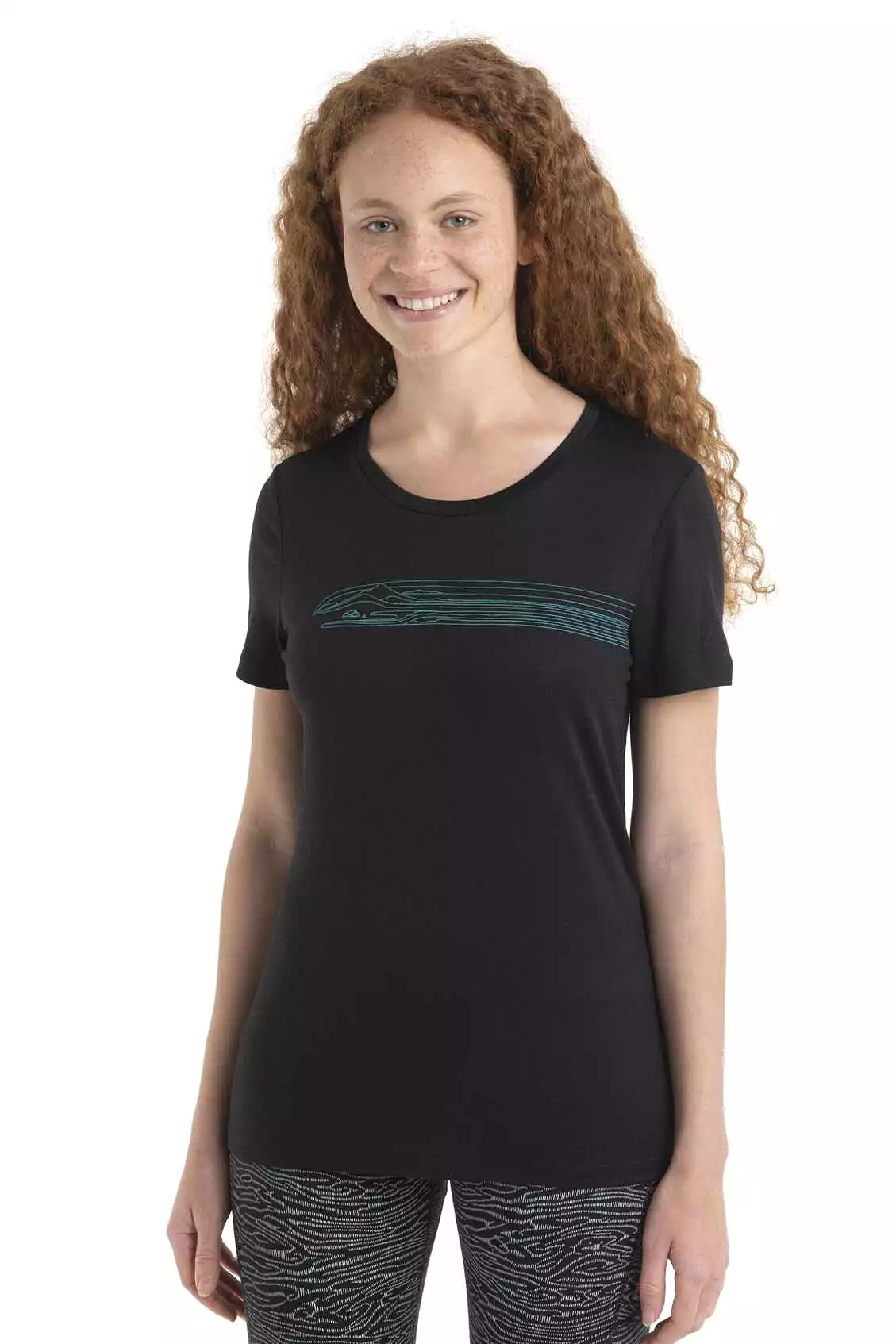 Womens Merino 150 Tech Lite II Short Sleeve T-Shirt Camping Lines