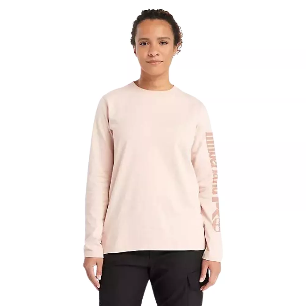 Women's Timberland PRO Cotton Core Long-Sleeve T-Shirt TB0A6D8J662 - Pink